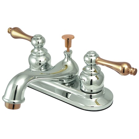 Kingston Brass 4" Centerset Bathroom Faucet, Chrome/Polished Brass KB604AL
